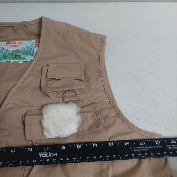 River Run Vintage Tan Fishing Vest Outdoor Gear Men Size Small Waterproof Zip‎ - Picture 3 of 13